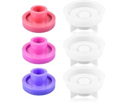 Thelau - Siliconen vorm kandelaar – 3 stuks gietvorm kaarshouder voor beton – DIY cement kandelaar vorm – Handgemaakte kaarsen en geurkaarsen