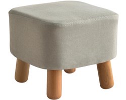 TheLau ® Stijlvolle Gestoffeerde Voetenbank Met Afneembare Linnen Overtrek Voor Comfortabel Gebruik