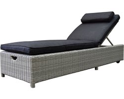 Thermen ligbed 189x65xH31 cm wit grijs