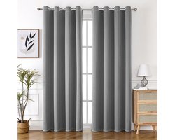 Thermisch Deurgordijn Isolerend, 132 x 214 cm(BxH), 100% Verduisterende Gordijn met Voering, 2-Laags Multifunctioneel Dubbellaags Winddicht Gordijn voor Deuropeningen, Lichtgrijs, 1 Paneel