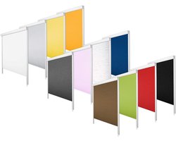 Thermisch Verduisteringsrolgordijn met Cassette Zijgeleiders - 100% Lichtdicht - Zonder Boren - 12 Kleuren - 18 Maten - Donkergrijs - 40 x 150 cm
