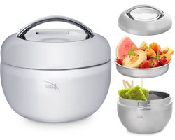 Thermische Container voor Eten Edelstaal APPLE 1,3 l - Soepterrine, Warmhoudcontainer Thermosfles voor Lunch, Soep Thermos, Voedselcontainer, Lunchpot