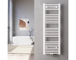 THERMLAND Handdoekradiator, Standaard, 40x140 cm, WIT, Radiator, Handdoekrek, Badkamerradiator, Verwarming Badkamer, Handdoekrek Radiator, Badkamerverwarming, Badkamer Radiator, Designradiator