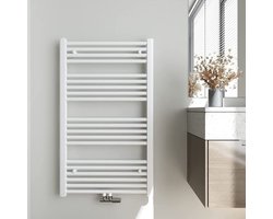 THERMLAND Handdoekradiator, Standaard, 60x100 cm, WIT, Radiator, Handdoekrek, Badkamerradiator, Verwarming Badkamer, Handdoekrek Radiator, Badkamerverwarming, Badkamer Radiator, Designradiator