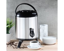 Thermo Airpot - 8 Liter - Grote RVS Thermoskan - Isoleerkan - Koffiekan met Handvat - Airpot Groot - Glühweinketel - Warmhoudketel
