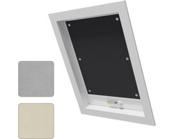 Thermo-rolgordijn zonder boren voor dakramen - zonwering verduisterend - zwart - 48 x 73 cm zonwering zuignap