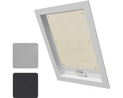 Thermo-rolgordijn zonder boren - zonwering - verduisterend - thermisch - hittebescherming - dakramen 60 x 115 cm beige zonwering zuignap