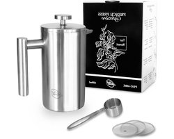 Thermokoffiezetapparaat French Press 0,6L - Roestvrij Staal, Ideaal voor Buiten en Camping