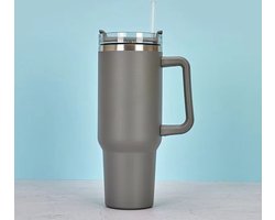 ThermoLux 40oz RVS ThermoCup – Geïsoleerde roestvrijstalen waterfles-De Luxe Geïsoleerde Beker voor Elk Avontuur-Incl. Rietje en Herbruikbare Dop- 12 uur warmte-Kantoor-Reizen-Thuis-Buiten-Sporten