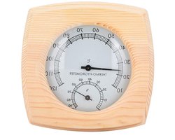 Thermometer Hygrometer voor Sauna, Houten 2 in 1 Indoor Hygrothermograaf. Betrouwbare Temperatuur- en Vochtigheidsmeting. Ideaal voor Sauna's.