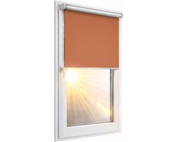 Thermorolgordijn verduisterend - Rolgordijn Blackout - Zon weren - Zilveren coating - 103x230 cm - Oranje