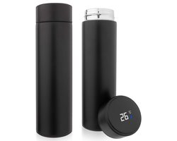Thermosfles met temperatuurweergave - Een - 500 ml - Zwart - Ideaal voor reizen en sporten