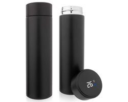 Thermosfles met temperatuurweergave - Een - 500 ml - Zwart - Ideaal voor reizen en sporten - Geschikt voor het drinken van warm en koud water