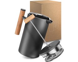 Thermosfles - Thermos - Thermosbeker - 0,35 liter - 2 kopjes koffie - Roestvrijstalen koffiezetapparaat - duurzaam koffiezetten op de camping - Handmatig dubbelwandig koffiezetapparaat