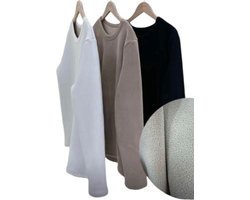 Thermoshirt Unisex - met fleece gevoerd - Extra warm - Zwart - M/L