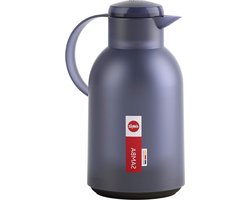 Thermoskan 15 liter Quick Press-sluiting 12 uur warm en 24 uur koud doorschijnend blauw-grijs