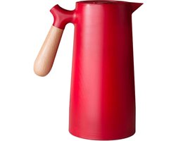 Thermoskan Koffie - Isolerende Pot - Dranken Warm Houden - Dubbelwandig Vacuüm - 1 Liter - Rood