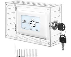 Thermostaatvergrendelingskastje Met Sleutel, Transparante Plastic Thermostaatkap, Veilige Beschermende Behuizing Voor Wandmontage, Geschikt Voor Meerdere Modellen, Afmetingen: 18,4 Cm Lang X 12 Cm Hoog X 6,2 Cm Breed