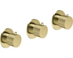 Thermostatische Douchekraan Hotbath Cobber X Inbouw Met 2 Stopkranen Geborsteld Messing PVD