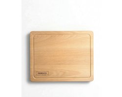 TheWootz Luxe Snijplank met Sapgeul – Handgemaakt in Nederland – Massief Beukenhout – Grote Snij- en Serveerplank 45×36×3 cm – Vlees, Vis, Groente, Brood & Borrelplank