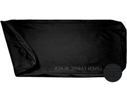 Thickness 8cm Cushion Cover For Garden Furniture For Chair And Sofa Waterproof & Washable Linen Fabric Non-slip Rubber Bottom Layer Zipper Closure(Black,200x55x8cm)