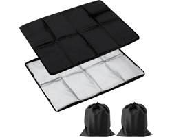 Thijox - 2 stuks opvouwbaar kussen voor buiten, inklapbare zitmat, waterdicht en warm, met 2 opbergvakken, ideaal voor picknick, wandelen en kamperen