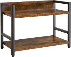 Thijox - 2-tier Opknoping Plank - Industriële Aanrecht Plank - Bureauopslag Organizer - Staande Kruidrekken voor Keuken, Kantoor, Woonkamer - Rustiek