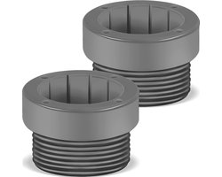 Thijox - 2 x Parasolstabilisator Adapter voor Zwembadparasol, Grijze Parasolstandaard Bevestiging voor Tuin en Terras, 1 3/4 inch, ABS Materiaal, Idea
