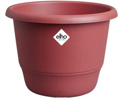 Thijox - Elho Amiga Rond 25 - Sterke Bloempot Ø 24,5 cm - 100% Gerecycled Plastic - Theater Rood - Duurzaam voor Binnen en Buiten - Perfect voor Tuin,