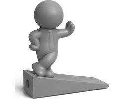 Thijox - Grijze Deurstopper, Decoratieve Deurwig met Anti-Slip Bodem, Grappige Buddy Deurstopper voor Thuis, Effectief en Niet-Krassend, 1 Stuk