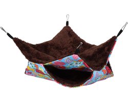 Thijox - Hangmat voor Caviakooi, Zachte Dubbellaagse Hangmat voor Cavia's, Hamsters, Fretten, Ratten - Arctisch Fleece en Linnen, 34 x 34 cm, Gezellig