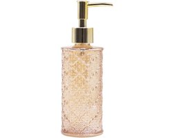 Thijox - Luxe Glazen Zeepdispenser met Sterke Plastic Pomp - Vintage Stijl voor Vloeibare Zeep - Gouden Kleur - Ideaal voor Badkamer en Keuken