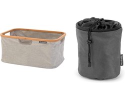 Thijox - Opvouwbare Wasmand 40L - Grijs - Ideaal voor Droge en Vochtige Was - Multifunctioneel voor Papier en Speelgoed - Compact en Ruimtebesparend