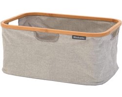 Thijox - Opvouwbare Wasmand 40L - Grijs/Bamboe - Ruimtebesparend - Ideaal voor Droge en Nat Was, Opbergmand voor Speelgoed en Papier