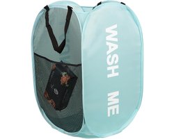 Thijox - Opvouwbare Wasmand - Inklapbare Kledingmand - Pop-up Waszak voor Wasgoed - Blauw - Ideaal voor Badkamer, Slaapkamer, Balkon, Studentenhuis, H