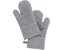 Thijox - Ovenhandschoenen met Siliconen Noppen, Grijze Keukenhandschoenen voor Stevige Grip, 1 Paar, Wasbaar, Ideaal voor Bakplaten en Potten, Keukena