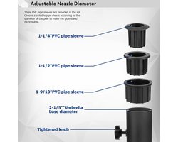 Thijox - Universele Granieten Paraplu Standaard Buis Buiten | Heavy Duty Marmeren Paraplu Buis Houder met Roestvrij Stalen Buis | Tafel Paraplu Buis B