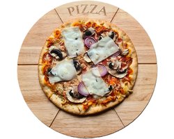 THINGS-TO-BUY Massief Houten Pizza Draaiplateau Ø33 cm – Professionele Kwaliteit – Robuust & Duurzaam – Stabiel Design | Dienblad, Snijplank, Borrelplank voor Hapjes, Tapas & Snacks, en Pizza uit je Pizza oven of Pizzasteen