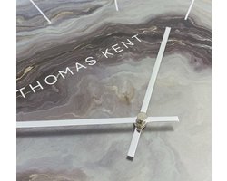 Thomas Kent - Grote wandklok rond Oyster L - 68cm - Aubergine paars met zilver