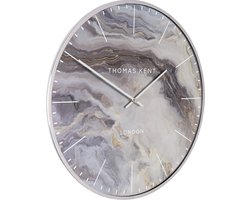 Thomas Kent - Wandklok rond Oyster S - 40cm - Aubergine paars met zilver
