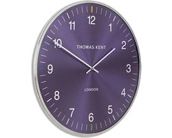 Thomas Kent - Wandklok rond Oyster S - 40cm - Paars met zilver