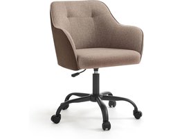 Thuisbureaustoel - draaistoel - Bureaustoel - in hoogte verstelbaar - draagvermogen tot 110 kg - ademende stof - bruin