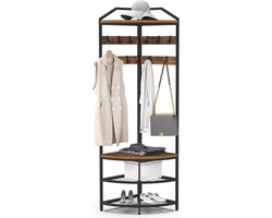 Thuys – Halmeubel – Met Kapstok – Garderobekast met Kapstok – 50x50x180 cm – Stijlvol Design – Bruin