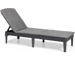 Thuys – Jaipur Zonneligstoel Voor Tuin – Inklapbare Ligstoel – Met Verstelbare Rugleuning – Grijze Tuinstoel – 58 x 187 x 29 cm