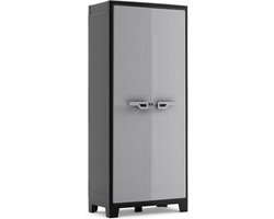 Thuys - kunststof kast, hoog 80 x 44 x 182 cm, incl. 4 legplanken met elk 30 kg draagkracht, voor binnen en buiten