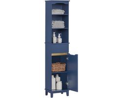 Thuys – Luxe Kolomkast – Staand – Opbergkast met Deuren – Hoge Kast – Ruimtebesparend – Modern Design – 30x35x170 cm – Blauw