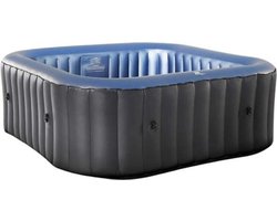 Thuys – Luxe Opblaas Jacuzzi – Lazy Z Spa – 185x185x86 CM – Geschikt voor 6 Personen – Stijlvol Design – Zwart