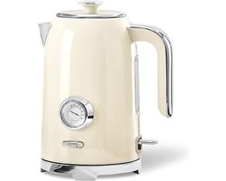 Thuys - Retro waterkoker - Waterkoker - Heetwaterdispenser - 1,7 liter - 25x15x15cm - Crème