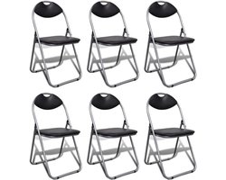 Thuys – Stoelen – 6 Stuks – Klapstoelen – Set van 6 – 80,5 x 43 x 80.5 cm – Zwart/Zilver