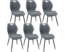 Thuys - Stoelen 6 Stuks - Stoelen - Donkergrijs - 40cm x 48cm x 86cm